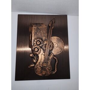 Coppercraft Guild Electric Guitar Sunflowers copper music art‎